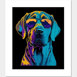 Neon Labrador Retrievers with Sunglasses Posters and Art